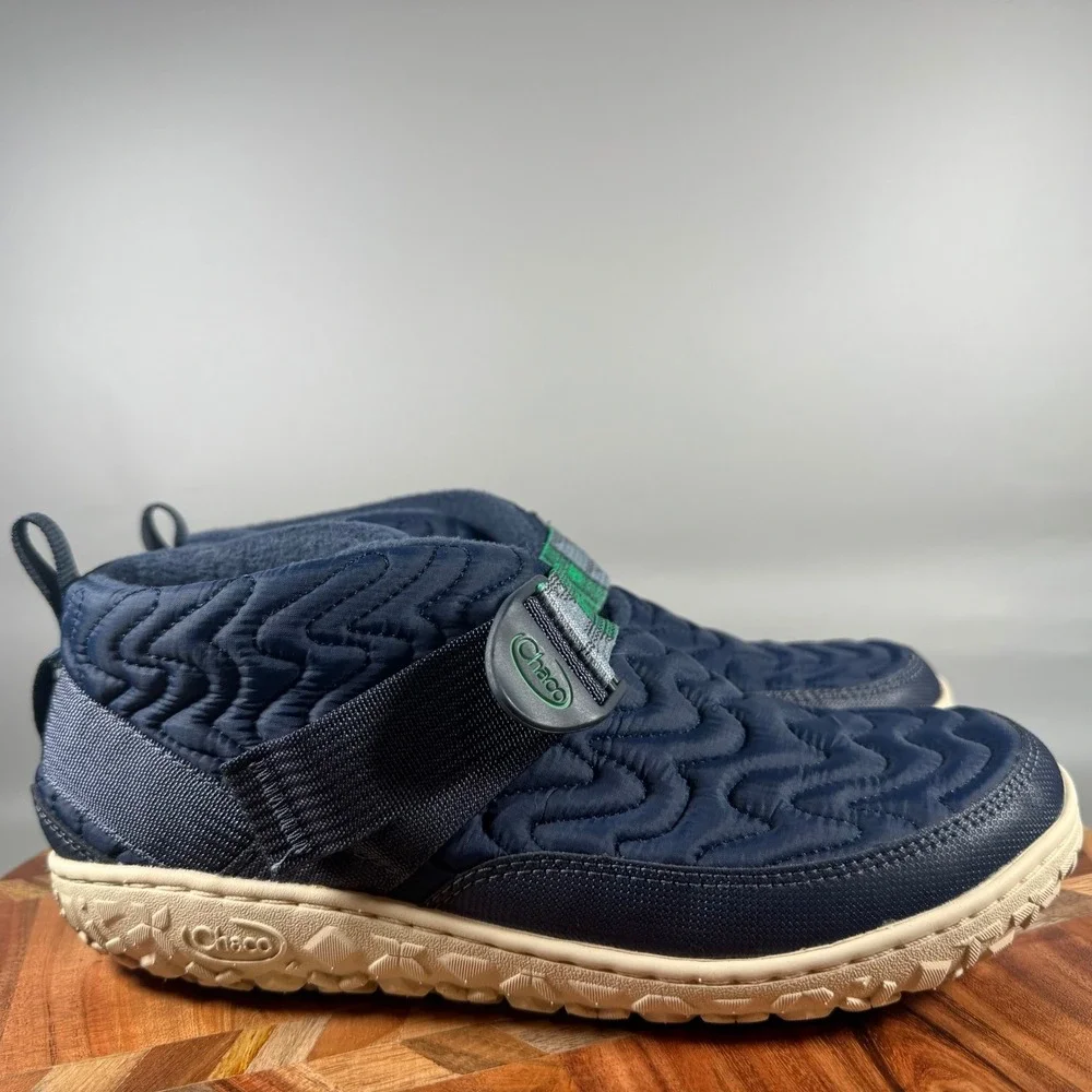 Chaco Ramble Puff Mid Blue Quilted Fleece Lined Booties Womens 9.5 JCH107518